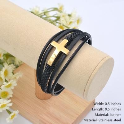 China 2022 CLASSIC cross jewelry wholesales screw bracelet for mens stainless steel bracelets mens leather bracelets 8.5 inch for sale