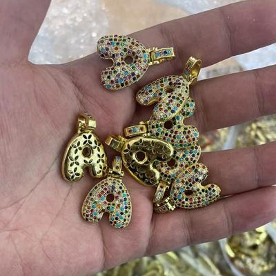 China Wholesale Jewelry Diamond Alphabet Bubble Letter Pendant Custom Letter Fashion Hip Hop Pendant for sale