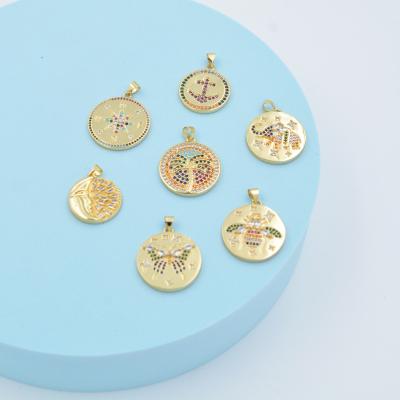 China 18k Gold Elephant Butterfly Religious Pendants Religion Animal Pendant Necklace for sale