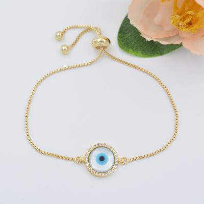 China Cute 18K Gold Charm Fashion Eye Bangle Lady DIY Bracelet for sale