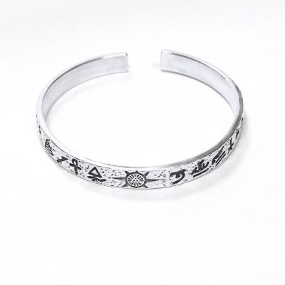 China Main Bangle Bracelet Made in 925 Sterling Silver Adjustable Men's Norse Myth Jewelry From China Factory for sale