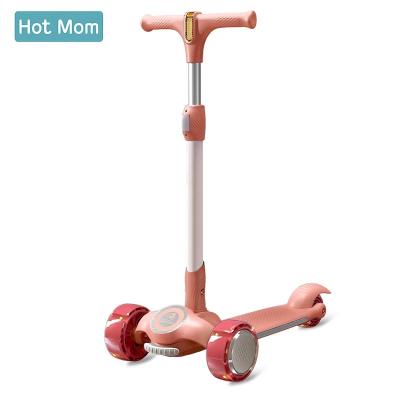 China Hot Toy Foldable Scooter Adjustable Height Kids Skateboard Mommy Baby Scooter Adjustable Height For 2-9 Years Child Without Seat Pink for sale