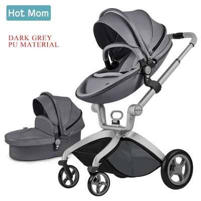 China Hot Mom Baby Stroller Aluminum Alloy 3 In 1 Travel System Pram Stroller Accessories Dark Gray for sale