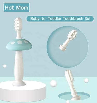 China PPSU Hot Mom Baby-to-Baby Toothbrush Set BPA Free White for sale