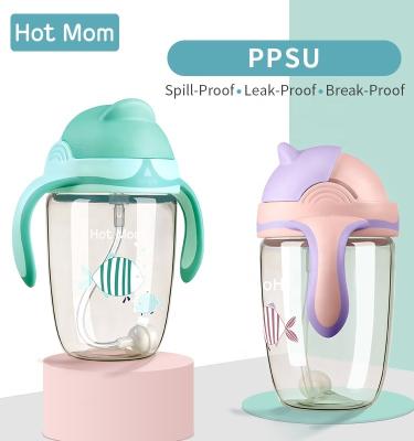 China Hot Transitions Straw Cup, Straw Trainer Cup Cut-proof Leakproof Puddle Proof PPSU Mom Baby for sale