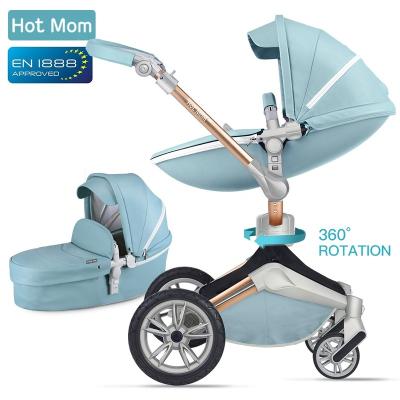 China Hot Aluminum Alloy Mommy 360 Rotation Stroller Baby Stroller 3 in 1 Pram Accessories Blue 2021 New for sale