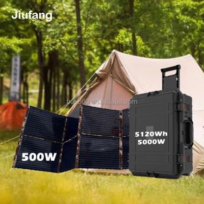 China Home Removable Camping 5kw Solar Power System Portable Power Station 5000W Lifepo4 Outdoor Solar Generator Kit Fotovoltaico 5kw for sale