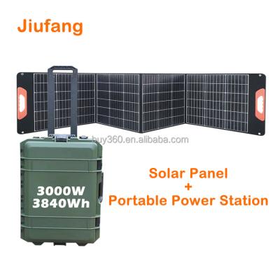 China 3000w Outdoor Portable Solar Power System 3000W Outdoor Backup Solar Power Generator 110v 220v Power Supply 3kw Standby Power Station for sale