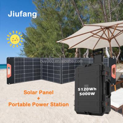 China Outdoor Portable Solar Generator 5000w Battery 5kw Solar Power System Lifepo 4 Kit Solar Generador for Outdoor Camping Van Life for sale