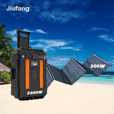 China 2kw Lifepo4 System 2000w 2kw Battery Backup Power Supply Power Station Home Outdoor Portable Solar Generator for sale