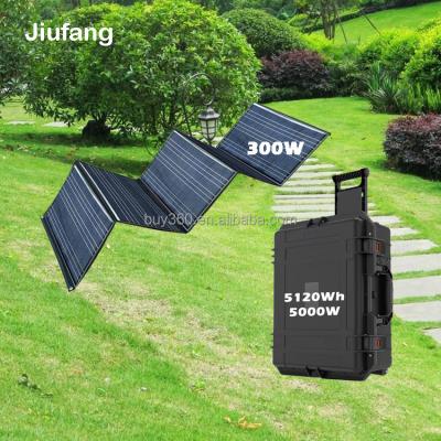 China Easy Installation Solar Power System 5000W Lifepo4 Portable Lithium Photovoltaic System High Capacity Outdoor 5kw Solar Generator for sale