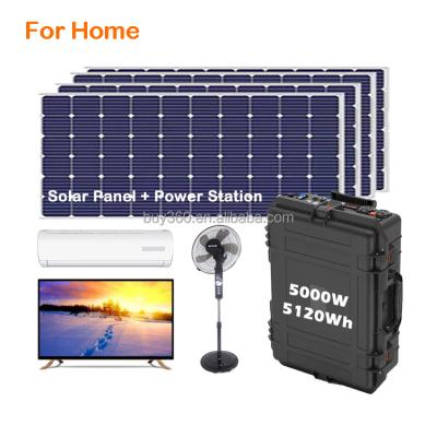 China Home 5kw Home Solar Generator 5000W Off Grid Solar Power System 5kw Power Station With Solar Panel Kit Fotovoltaico 5 kw solar kit for sale