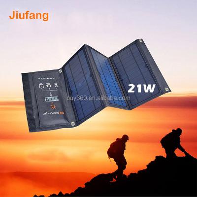 China Camping Solar Panel 21W 21w Portable Foldable Sunpower Monocrystalline Solar Battery Charger For Camping Power Station for sale