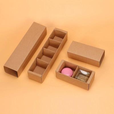 China Recycled Materials Hollow Out Die Cut Design Kraft Paper Macarons Dessert Cookies Gift Packaging Box for sale