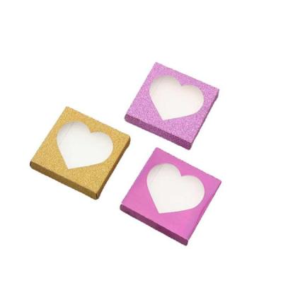 China Cheap Recycled Materials Vendor Hot Pink Heart Insert Lash Paper Box Empty Gift Customized Packaging For Eyelash for sale