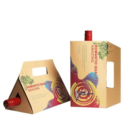 China Recycled Materials Wine In A Box Wine Cartons Folding Wine Box Hot Stamping Luxury Foldable Wine Box Factory for sale