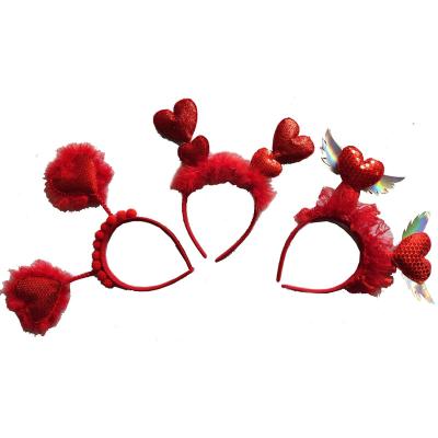 China 3D Stuffing Newcomer 2022 Valentine Stuffing Heart Headband for sale