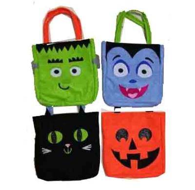 China 2021 Halloween candy BAG newcomer festival felt pumpkin witch frankenstein black cat spider bat skeleton bag for sale