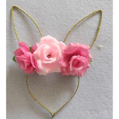 China 2022 Polyester New Arrival Floral Easter Bunny Headband for sale