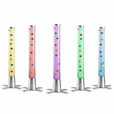 China Stocked Aquarium LED Bubble Tube Moving Lamp Color Changing Light - Kids Room Table Lamp With Plastic Fish Cross Base for sale