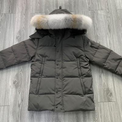 China E46Z Canada CG Winter Bomber Jackets Wolf Fur Goose Windproof High Quality Warm White Men. Wyndhan Cars0n down warm parkas for sale