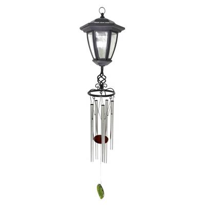 China European Style Weather Slow Down New 2021 Amazon Yard Garden Light Outdoor Landscape Hanging Music Wind Chime Decorative Light Solar Pendant Light for sale