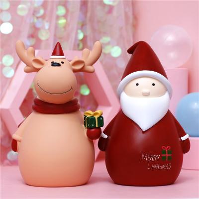 China Slow Decoration Time Amazon Birthday Christmas Gifts Kids Home Decor Accessories Cartoons Santa Elk Piggy Bank Money Box Coin Bank Ornaments for sale