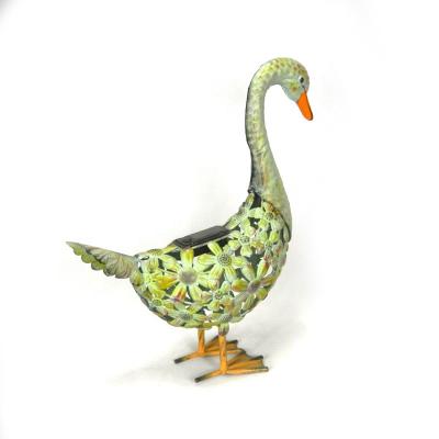 China Retro Creative Plug-in Iron Art Metal Duck Model Outdoor Decoratio Garden Yard Slow Minimalist European Lawn Decoration Amazon Time for sale