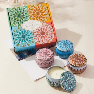 China Slow Decoration Time Amazon Birthday Set Aromatherapy Scented Home Wedding Essential Oil Candle Wax Hotel Decor Gift Box Boxed Candles for sale