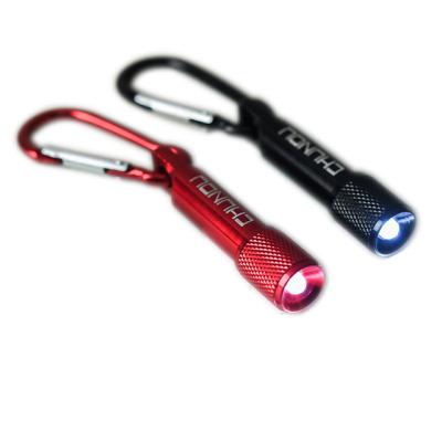 China Key Ring Mini Flashlight Metal Keychain Carabiner Key Chain Hanging Accessories Bag Amazon Time Decoration Men Craft Slow Car Gift for sale