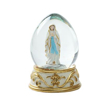 China Crystal Ball Home Decor Catholic Present Virgin Mary Glass Ball Decor Birthday Christmas Gift Minimalist Slow Time Resin Crafts Statue 1pcs for sale