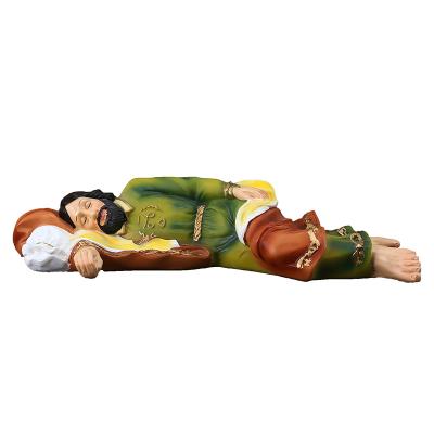 China Christmas Time Decor Resin Figurine Minimalist Slow Decor Home Office Car Gifts Ornament Joseph Catholic Religious Sleeping Statue for sale