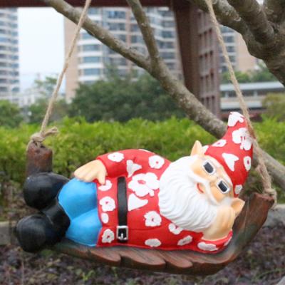 China Amazon Time Christmas Gifts Minimalist Slow Dangling Resin Fairy Garden Home Decor Shrink Statues Cartoon Shrink Old Man Gnome Ornaments for sale