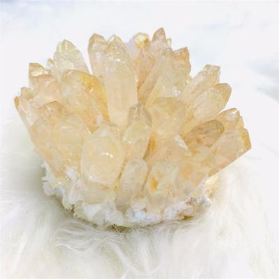 China Europe Crystal Mineral Specimen Pale Yellow Rough High Quality Wholesale Ghost Phantom Cluster For Decoration for sale