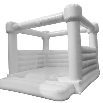 China Hot Sale White PVC House Bounce House White Jumper Bouncer For Wedding Air Bouncy Castle for sale