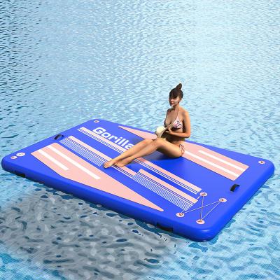 China PVC Rigid Inflatable Boat Water Platform Inflatable Dock Floats Inflatable Floating Platform Swim Row for sale