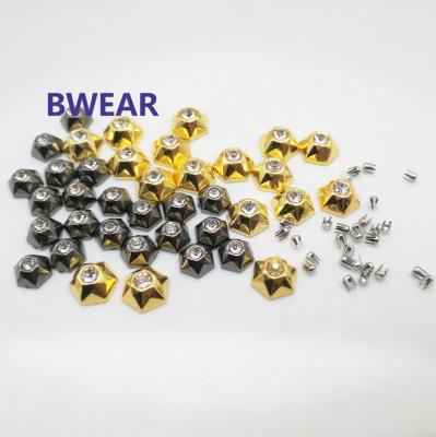 China Garment Gold Silver Color Decoration Clothes Bags Shoes 8/10mm Hexagonal Loose Rhinestone Beads, Sew On Rhinestone for sale