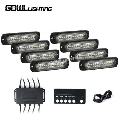 China GDWLLIGHTING 8*12LED Grill Side Beacon Lights Outdoor Mount Grill Police Led Strobe Light WL-52026-12S (8) for sale