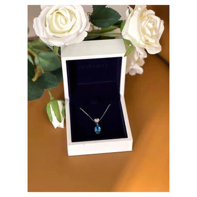 China Romantic Women's High End 18k Platinum Necklace Topaz Necklace Wedding Anniversary Gift for sale