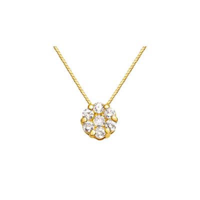 China Other LS Jewelry Diamond Flower 18K Gold Diamond Necklace Natural True Diamond Pendant Necklace Chain for sale