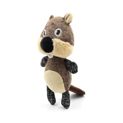 China New Product Pet Stocked Plush Toy Animal Shape Stuffed Squeaker Interactive Knit Pet Chew Toys for sale