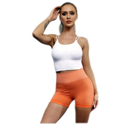 China Women Breathable Fitness Workout Bra Medium Support Yoga Tank Tops Cross Back Running Bare-Feeling Sports Cropped Bra for sale