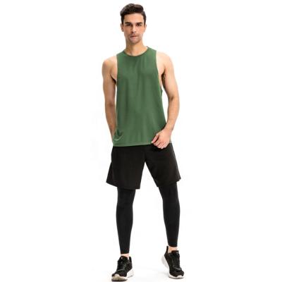 China Anti Wrinkle Man Gym Anti Wrinkle Fit Clothing Tank Top Bodybuilding Loose Active Singlet Shirts For Men for sale