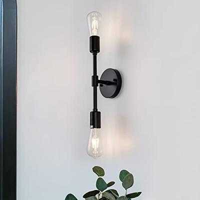 Cina Modern Modern Bathroom Wall Sconces, Industrial Wall Sconce Lighting For Bathroom 2-Light Matte Black Bathroom Vanity Light Fixtures in vendita