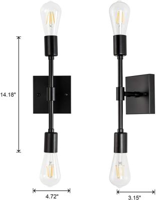 Cina Modern Modern Bathroom Wall Sconces, Industrial Wall Sconce Lighting For Bathroom 2-Light Matte Black Bathroom Vanity Light Fixtures in vendita