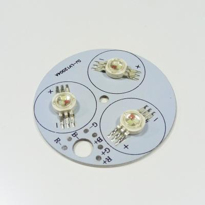 Chine Factory Price Aluminum High Power Led 3*1W RGB Pcba Smd Led Pcb Round à vendre