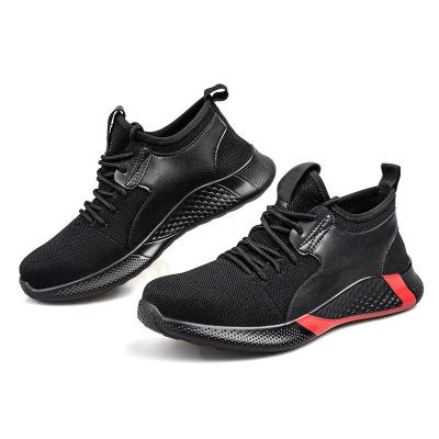 China Anti-slip high quality stylish safety shoes men black steel vamp inside pvc back color lining for sale