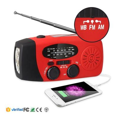 China 2000mAh; Charging Type C USB port; SOS alarm; Flashlight ; Portable Power Bank Dooomore Mini Fm Radio Backup Time Solar Panel Hand Crank AM FM Solar Powered WB Radio for sale