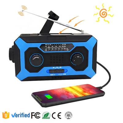 China SOS alert; Headphone jack; Power display; Dooomore Bass Speaker For Sale Solar Powered Hand Crank Radios Con Panel Emergency Light Solar Fm Hand Crank Portable Radio 4000mAh for sale