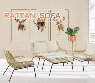 China Other Best Selling Rattan Corner Sofa Set Rattan Patio Furniture Rattan Wicker Sofa for sale